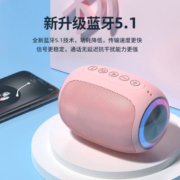 JPLAYER 迷你无线蓝牙音箱 便携挂绳户外超大公放音响 琉璃幻彩超长待机车载低音炮 A66黑色 电竞JDG