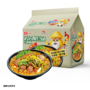概率券、plus会员：统一  酸豆角牛肉面 五合一袋面 111g*5袋