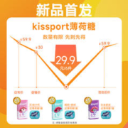 kissport 无糖薄荷糖清新口气糖口香糖送女友网红接吻糖压片糖果Q