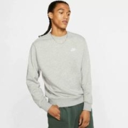 88VIP会员：NIKE 耐克 卫衣男装灰色圆领运动服刺绣logo休闲套头衫BV2667