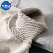 NASA ADIMEDAS 针织衫男春秋款高领毛衣学生校园百搭韩系时尚套头衫2023新款内搭 卡其色 L