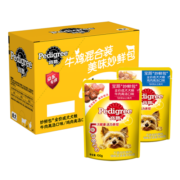 宝路JOY定制款狗零食软包成犬妙鲜包牛肉鸡肉混合100g*12整盒装