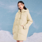 16日10点开抢：冰洁BENGEN 排扣连帽羽绒服