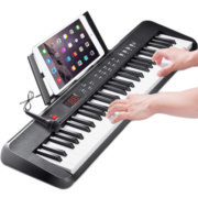 八度宝贝成人电子琴 61键专业便携充电款 新手入门多功能家用考级演奏乐器 专业便携充电款-黑+礼包