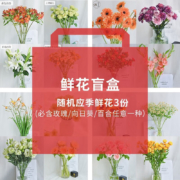 悦多彩 优质水养鲜切花 盲盒3种（必含玫瑰/向日葵/百合）