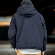 马登工装 山系连帽棉服保暖夹克户外御寒短外套男秋冬季 藏青色 S