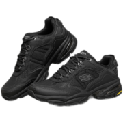 斯凯奇（Skechers）男鞋休闲鞋 运动户外复古拼接厚底增高老爹鞋 237145 全黑色BBK 42.5