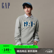 Gap 盖璞 男女装冬季2023新款碳素软磨抓绒卫衣841334宽松运动上衣 灰色 175/96A亚洲尺码