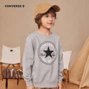 CONVERSE 匡威 儿童装男童百搭卫衣春秋款加绒潮女大童套头打底衫红色上衣 岩岭灰-春秋毛圈 130(7)cm