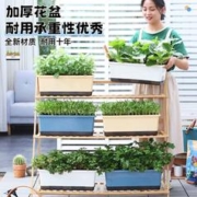HUALANGGE 花格朗 阳台种菜盆专用箱长方形蔬菜种植盆户外自动吸水塑料花盆草莓盆栽