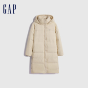 GAP 盖璞 2023新款 收腰保暖风衣式长款羽绒服 米色