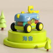 潮流鸭 惯性卡通齿轮口哨玩具车