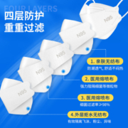 防患甲流御康隆医用n95口罩鱼嘴型3d立体一次性防护医护韩版柳叶型口罩独立包装防病菌防飞沫 40片白色【五层医用儿童N95】独立盒装