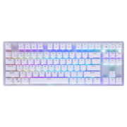 RK87有线机械键盘全键无冲热插拔轴座下灯位RGB灯光白透上下盖键线分离非透光ABS键帽87键电脑游戏键盘茶轴