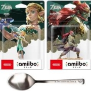 Prime会员：Nintendo 任天堂 《塞尔达传说 王国之泪》amiibo 不锈钢餐勺同捆套装