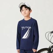 NAUTICA 诺帝卡 春秋儿童圆领T恤中大童休闲长袖套头上衣