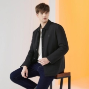 补贴购：SEVEN 柒牌 棉服男款冬季新款商务休闲保暖防风男士格纹翻领棉衣外套