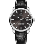 梅花（Titoni）瑞士手表男大师系列自动机械男士腕表41mm 皮带咖啡色 83188 S-ST-576