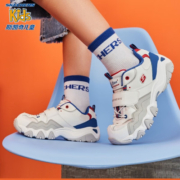 Skechers斯凯奇童鞋男童运动鞋春秋款儿童老爹鞋轻便中大童跑步鞋406118L 自然色/黑色/NTBK/女童 30