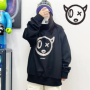 AS FISH 沸鱼 单板滑雪服女冬季圆领卫衣修身外贸加厚情侣户外双板防风保暖小众