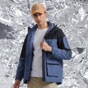 TECTOP 探拓 羽绒内胆三合一户外防寒服男可拆卸滑雪服户外旅游外套登山服 石灰蓝/黑色