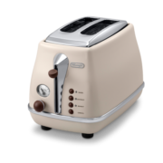 德龙（Delonghi）面包机 复古系列多士炉 不锈钢内胆烤吐司机 家用面包机 烤面包机 CTO2003.VBG 奶油白