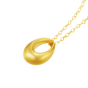 老庙黄金项链足金水滴套链精品锁骨链礼物送女友老婆 约：2.90g