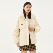 雪中飞 2022秋冬新款时尚休闲百搭廓形宽松立领短款显瘦女款羽绒服