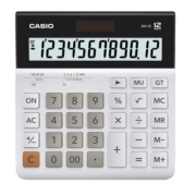 卡西欧（CASIO）DH-12-WE 中型 12位 双电源 超宽计算器 白色 专业计算系列