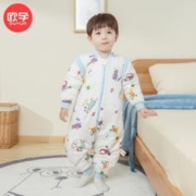 OUYUN 欧孕 婴儿睡袋恒温填充宝宝抱被儿童睡袋防踢被新生儿秋冬款 萌趣音符翡绿 推荐室温0-15℃