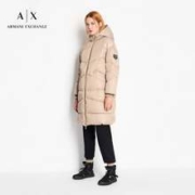 A|X Armani Exchange 阿玛尼副牌 2023冬新款女士连帽中长面包棉服外套