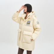 BOSIDENG 波司登 羽绒男女同款情侣装保暖连帽印花羽绒服