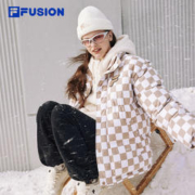 FILA 斐乐 欧阳娜娜同款FILA FUSION斐乐羽绒服女2023冬新款情侣慵懒面包服