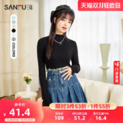 SANFU 三福 打底毛衫2023新款秋冬季半高领保暖高弹修身内搭针织上衣女装