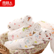 南极人 Nanjiren）纯棉6层纱布小毛巾3条装 宝宝童巾新生婴儿洗脸洗澡巾柔软口水巾