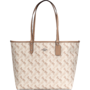蔻驰（COACH）奢侈品女士限量款大号托特包马车印花手提单肩91107 品牌授权直供