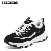 斯凯奇（Skechers）skechers老爹鞋女运动鞋熊猫鞋休闲厚底增高百搭8730076 8730076-黑色/多彩色/BKMT*2件