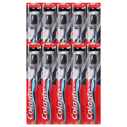 高露洁（Colgate）细毛护龈炭牙刷 家庭套装囤货 男女学生成人小头软毛超细软毛牙刷 10支装