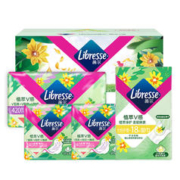 薇尔 Libresse 植萃V感卫生巾套装 (日用240cm*10片*2+夜用42cm*6片+女性护理湿巾18片)赠日用24cm*4片