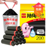 RDE 利得 抽绳垃圾袋45cm*50cm*10卷200只装加厚垃圾袋厨房黑色