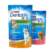 PURINA 宠优 普瑞纳齿一生磨牙洁齿零食猫咪饼干补钙小鱼干猫洁齿鸡肉鱼肉170g