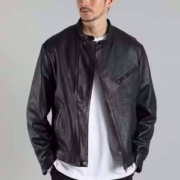 LANVIN en Bleu 浪凡蓝标 男士羊皮机车夹克236470
