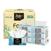 洁柔抽纸Face油画软抽4层24包纸巾可湿水面巾纸卫生纸擦手纸餐巾纸巾