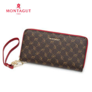 MONTAGUT 梦特娇 女士钱包大容量手拿包女时尚复古印花手抓包礼物R2622521061啡色礼品送爱人送女友