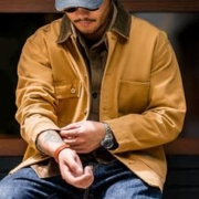 马登 工装 美式复古重磅密歇根帆布夹克多口袋咔叽翻领薄外套男秋
