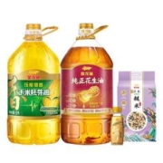 金龙鱼 纯正花生油大桶家庭组合装+三色糙米+稻米油(5L*2+100ml+1kg)