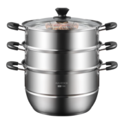 美厨（maxcook）304不锈钢蒸锅28CM 三层复底 燃气炉电磁炉通用MCZ693