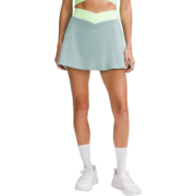 lululemon丨V-Waist 女士 V 型腰网球裙 LW8AHWS 激流/褪色绿/白色 4