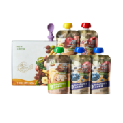 光合星球（THE BABYPANTRY）babycare婴幼儿水果泥宝宝辅食泥原装进口有机无添加礼盒100g×5袋
