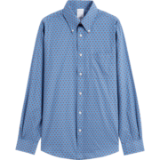 布克兄弟（BrooksBrothers）男士新纯棉个性印花长袖衬衫 4003-蓝色 M